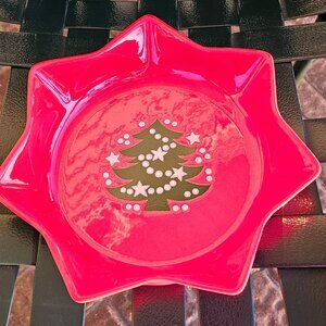 Waechtersbach Holiday Bowl Christmas Tree 10" Red Star Shaped Dish Germany